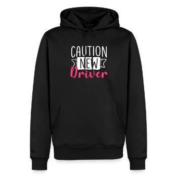 Attention Conduite École de conduite Cours de conduite Permis de conduire - Sweat à capuche Premium bio Homme - noir - Devant - Nico (187cm)