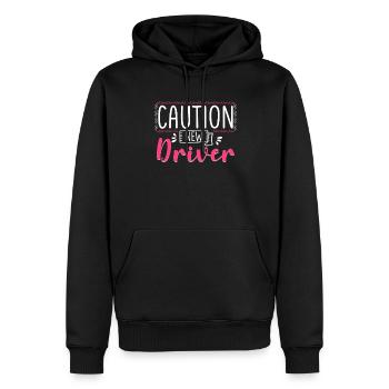 Attention Conduite École de conduite Cours de conduite Permis de conduire - Sweat à capuche Premium bio Homme - noir - Devant - Nico (187cm)