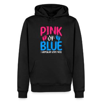 Je t’aime déjà Naissance Grossesse - Sweat à capuche Premium bio Homme - noir - Devant - Nico (187cm)