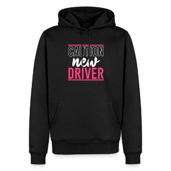 Attention Conduite École de conduite Cours de conduite Permis de conduire - Sweat à capuche Premium bio Homme - noir - Devant - Nico (187cm)
