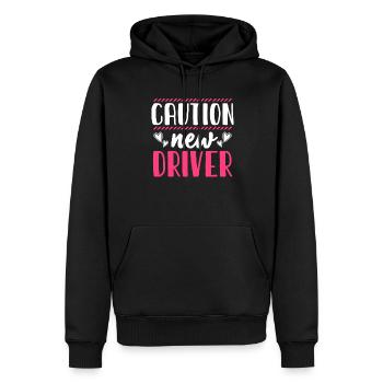 Attention Conduite École de conduite Cours de conduite Permis de conduire - Sweat à capuche Premium bio Homme - noir - Devant - Nico (187cm)