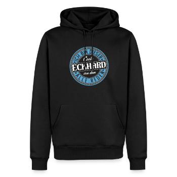 Eckhard Geschenkidee Geschenk Vatertag & Geburstag - Männer Premium Bio Hoodie - Schwarz - Vorne - Nico (187cm)