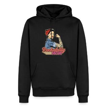 Rockabilly Rocknroll Musique Rock Hardrock - Sweat à capuche Premium bio Homme - noir - Devant - Nico (187cm)