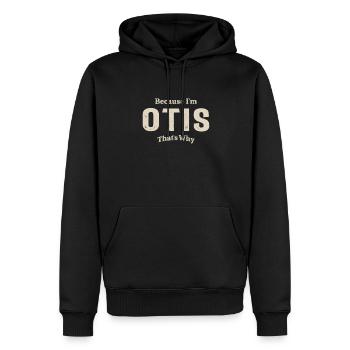 Otis Personalized Name - Men’s Premium Organic Hoodie - black - Front - Nico (187cm)