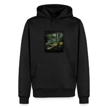 Canne à pêche à la ligne - Sweat à capuche Premium bio Homme - noir - Devant - Nico (187cm)