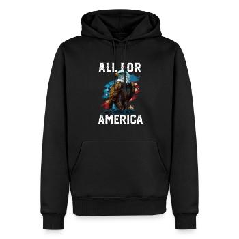 All for America American Bald Eagle USA Flag - Männer Premium Bio Hoodie - Schwarz - Vorne - Nico (187cm)