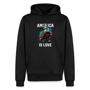 America Is Love American Bald Eagle 4th Of July - Männer Premium Bio Hoodie - Schwarz - Vorne - Nico (187cm)