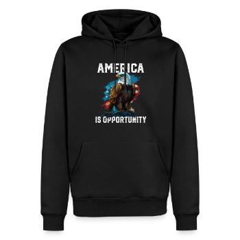 America Is Opportunity American Bald Eagle July 4 - Männer Premium Bio Hoodie - Schwarz - Vorne - Nico (187cm)