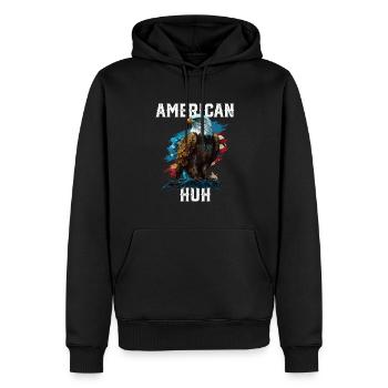American Huh USA Flag Patriotic American Bald - Männer Premium Bio Hoodie - Schwarz - Vorne - Nico (187cm)