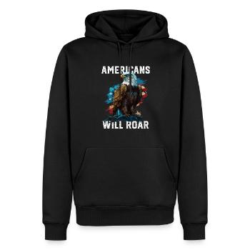 Americans Will Roar American Bald Eagle America - Männer Premium Bio Hoodie - Schwarz - Vorne - Nico (187cm)