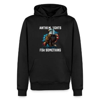 Anthem Fights For Something American Bald Eagle - Männer Premium Bio Hoodie - Schwarz - Vorne - Nico (187cm)