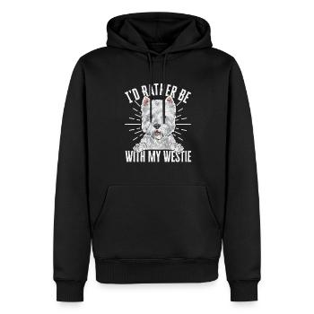 West Highland White Terrier Westie - Sweat à capuche Premium bio Homme - noir - Devant - Nico (187cm)