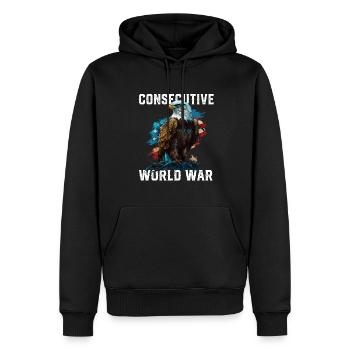 Consecutive World War American Veteran USA Fourth - Männer Premium Bio Hoodie - Schwarz - Vorne - Nico (187cm)