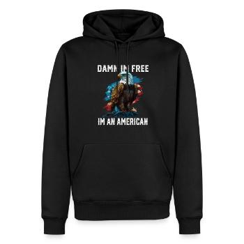 Damn I'm Free I'm An American Bald Eagle 4th Of - Männer Premium Bio Hoodie - Schwarz - Vorne - Nico (187cm)