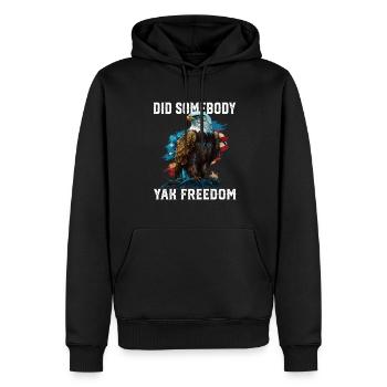 Did Somebody Yak Freedom Patriotic Patriotism - Männer Premium Bio Hoodie - Schwarz - Vorne - Nico (187cm)