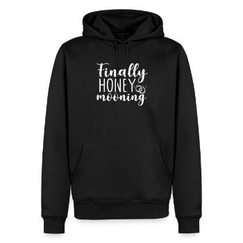 Finally Honey Mooning Ehepartner Flitterwochen - Männer Premium Bio Hoodie - Schwarz - Vorne - Nico (187cm)