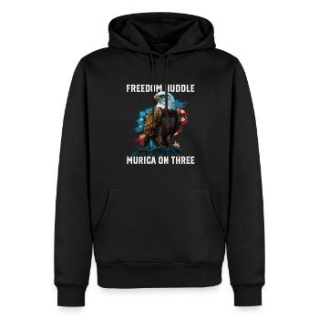 Freedom Huddle Murica le trois quatre juillet - Sweat à capuche Premium bio Homme - noir - Devant - Nico (187cm)