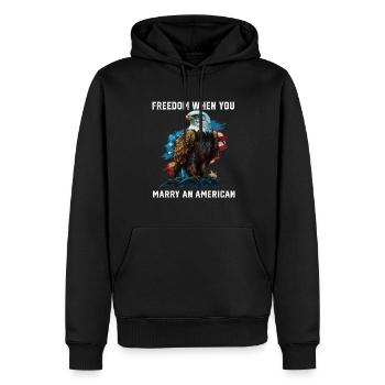 La liberté quand vous épousez un Américain du quatrième juillet - Sweat à capuche Premium bio Homme - noir - Devant - Nico (187cm)