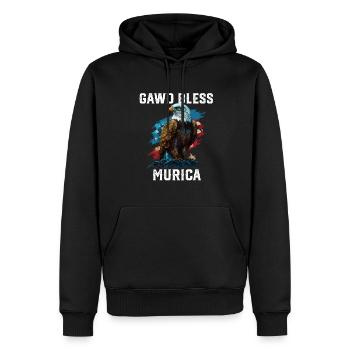 Gawd Bless Murica American Bald Eagle Funny - Männer Premium Bio Hoodie - Schwarz - Vorne - Nico (187cm)