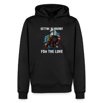 Getting Sunburnt For The Love Patriotism - Männer Premium Bio Hoodie - Schwarz - Vorne - Nico (187cm)