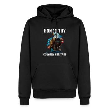 Honor Thy Country Heritage American Bald Eagle - Men’s Premium Organic Hoodie - black - Front - Nico (187cm)