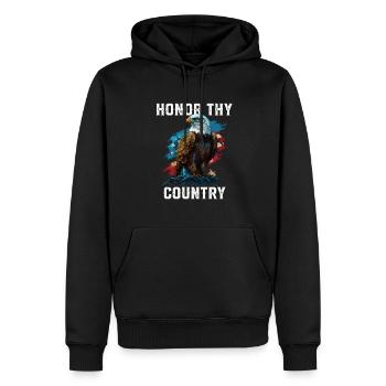 Honor Thy Country American Bald Eagle America USA - Men’s Premium Organic Hoodie - black - Front - Nico (187cm)