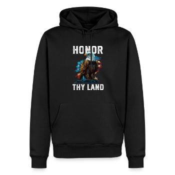 Honore ta terre Pygargue à tête blanche américain Amérique États-Unis - Sweat à capuche Premium bio Homme - noir - Devant - Nico (187cm)