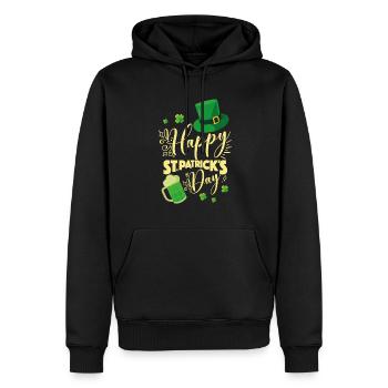 Bonne Saint-Patrick Boire - Sweat à capuche Premium bio Homme - noir - Devant - Nico (187cm)