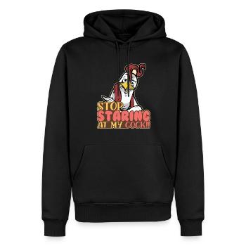 Arrête de regarder mon éleveur de poulet de poulet de coq - Sweat à capuche Premium bio Homme - noir - Devant - Nico (187cm)
