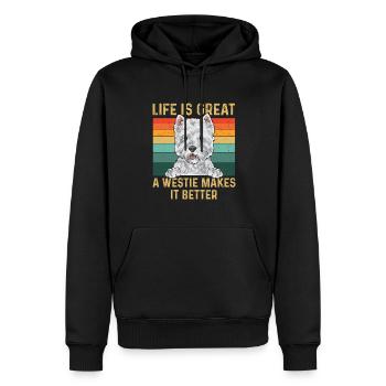 West Highland White Terrier Westie - Männer Premium Bio Hoodie - Schwarz - Vorne - Nico (187cm)
