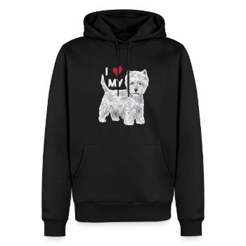 West Highland White Terrier Westie - Männer Premium Bio Hoodie - Schwarz - Vorne - Nico (187cm)