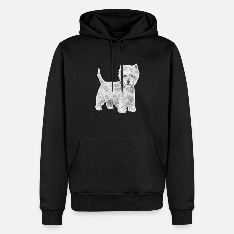 West Highland White Terrier Westie - Sweat à capuche Premium bio Homme - noir