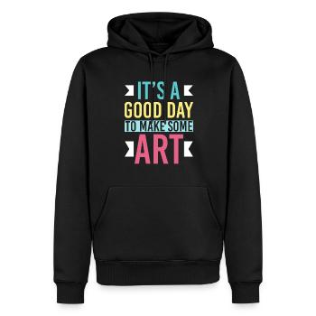 Its A Good Day To Make Some Art - Männer Premium Bio Hoodie - Schwarz - Vorne - Nico (187cm)