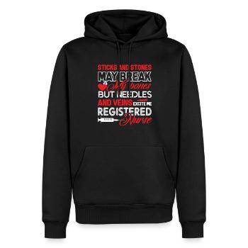 Registered Nurse Registered Nurse Excite Me - Men’s Premium Organic Hoodie - black - Front - Nico (187cm)