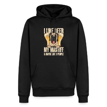 Mastiff Chien Vieux Mastiff anglais - Sweat à capuche Premium bio Homme - noir - Devant - Nico (187cm)