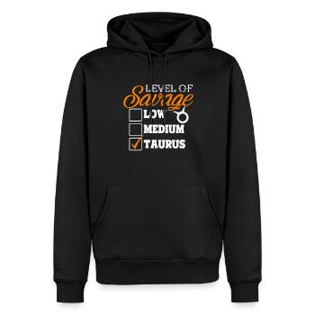 Taurus Level of savage Taurus - Men’s Premium Organic Hoodie - black - Front - Nico (187cm)