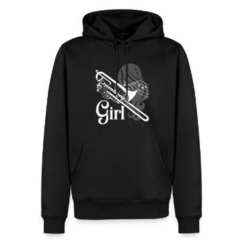 Trombone Trombone Girl - Men’s Premium Organic Hoodie - black - Front - Nico (187cm)