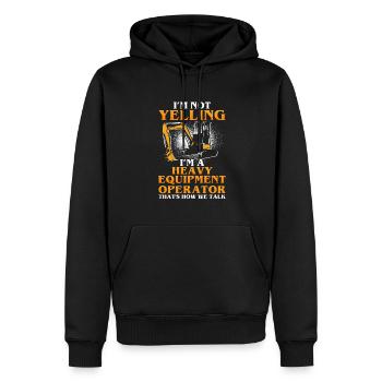 Opérateur de machines de construction Conducteur de pelle Conducteur de pelle Ouvriers de la construction - Sweat à capuche Premium bio Homme - noir - Devant - Nico (187cm)