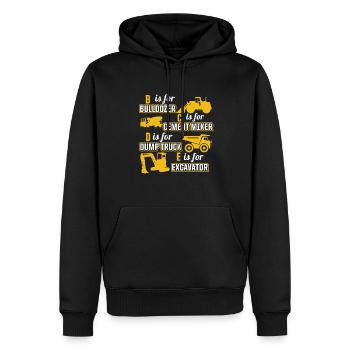 Opérateur de machines de construction Conducteur de pelle Conducteur de pelle Ouvriers de la construction - Sweat à capuche Premium bio Homme - noir - Devant - Nico (187cm)