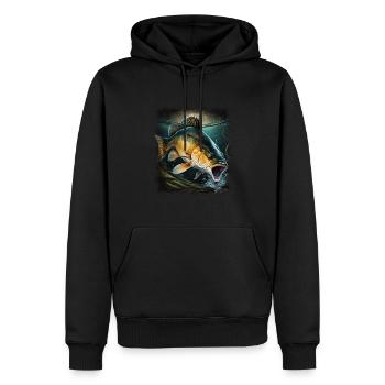 Karpfen - Männer Premium Bio Hoodie - Schwarz - Vorne - Nico (187cm)