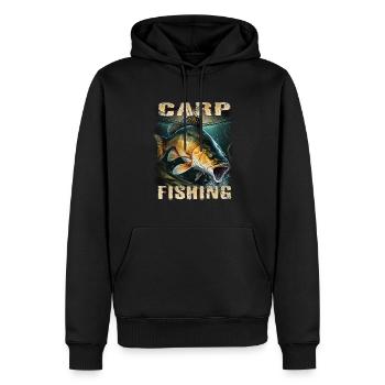 Carpe - Sweat à capuche Premium bio Homme - noir - Devant - Nico (187cm)