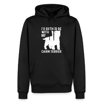 Cairn Terrier Hund - Männer Premium Bio Hoodie - Schwarz - Vorne - Nico (187cm)