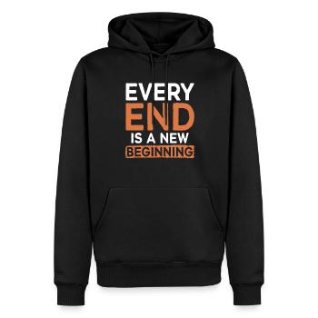 Every End Is A Beginning - Men’s Premium Organic Hoodie - black - Front - Nico (187cm)