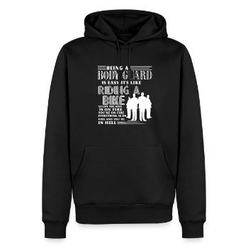 Bodyguard Being Bodyguard Is Easy - Men’s Premium Organic Hoodie - black - Front - Nico (187cm)