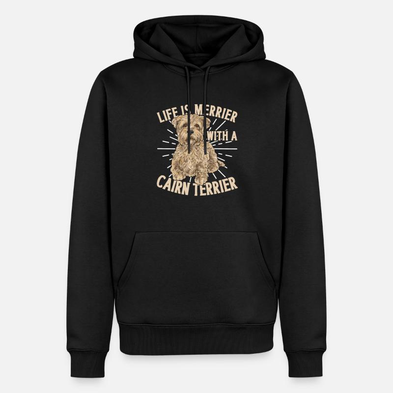 Cairn Terrier Chien - Sweat à capuche Premium bio Homme - noir