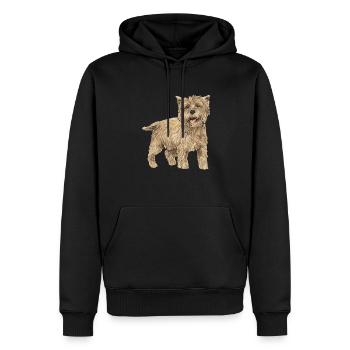 Cairn Terrier Hund - Männer Premium Bio Hoodie - Schwarz - Vorne - Nico (187cm)