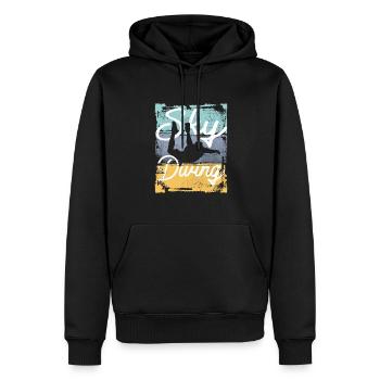 Vintage Freefall Thrill Skydiving - Men’s Premium Organic Hoodie - black - Front - Nico (187cm)