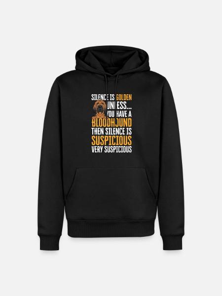 Bloodhound Hund Bluthund - Männer Premium Bio Hoodie - Schwarz