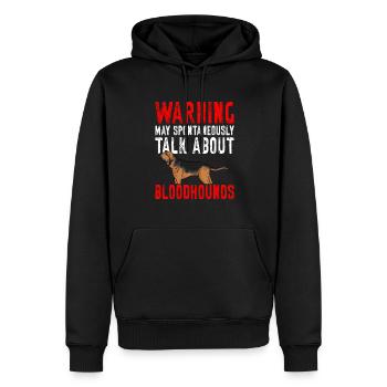 Bloodhound Hund Bluthund - Männer Premium Bio Hoodie - Schwarz - Vorne - Nico (187cm)