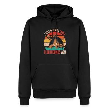 Bloodhound Hund Bluthund - Männer Premium Bio Hoodie - Schwarz - Vorne - Nico (187cm)